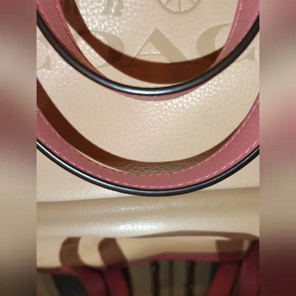 Coach Horse & Carriage Tote - LIKE NEW Tan and Salmon Pink (MSRP $398) - Picture 10 of 16